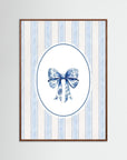 Blue Ribbon Bow Wall Art | Children's Room & Nursery Decor Oak Dark