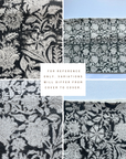** ARTISAN VARIATION ** Burgos Floral Block Printed Pillow Cover | Black | Lumbar