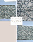 **FLAWED** Chloe Floral Block Printed Pillow Cover | Blue | Lumbar