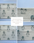 **FLAWED** Devi Floral Block Printed Pillow Cover | Teal Green/Blue | Lumbar