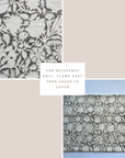 **FLAWED** Dara Floral Block Printed Pillow Cover | Warn Grey | Lumbar