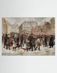 Vintage Parisian Street Scene Art Print No Frame No border