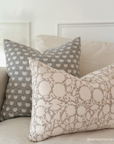 Augustine Floral Block Printed Pillow Cover | Grey