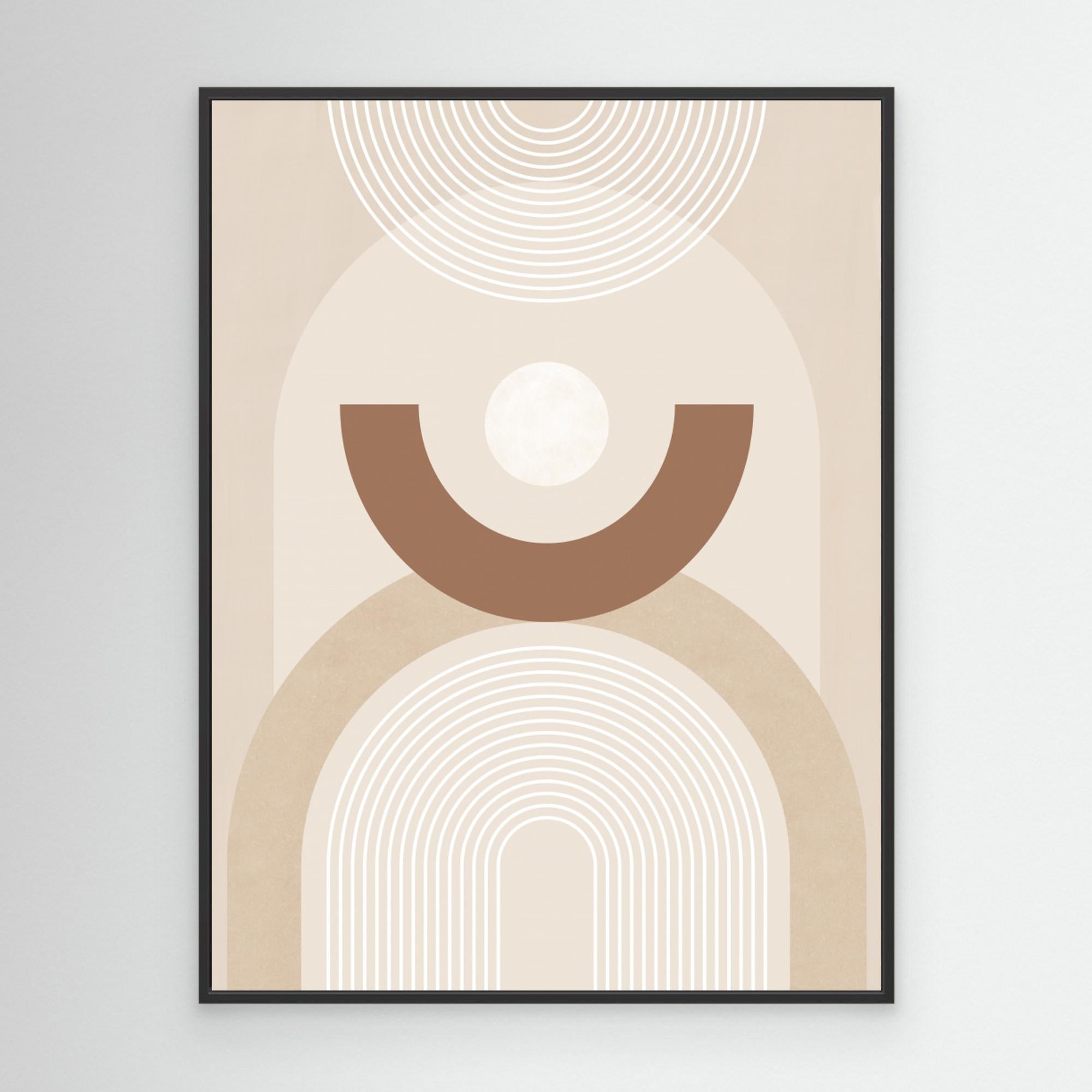 Beige Mid Century Poster No.1 by Elena Ristova Black