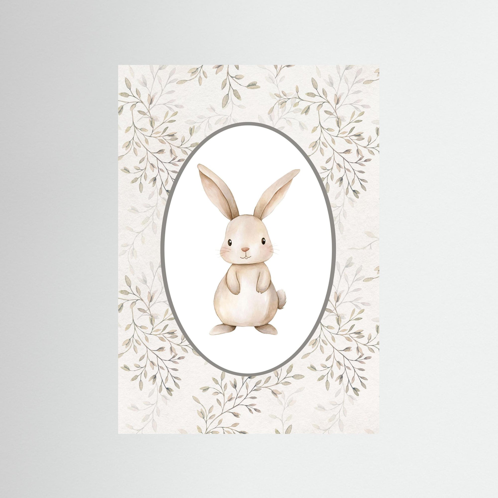 Neutral Bunny Wall Art | Children's Room & Nursery Decor No Frame