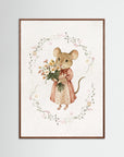 Sweet Mouse Wall Art | Kids Room & Nursery Decor Oak Dark