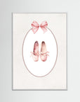 Pink Shoes Art Print | Girls Room & Nursery Wall Art White Wood