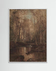 Woodland Creek Landscape Fine Art Print White Wood No border