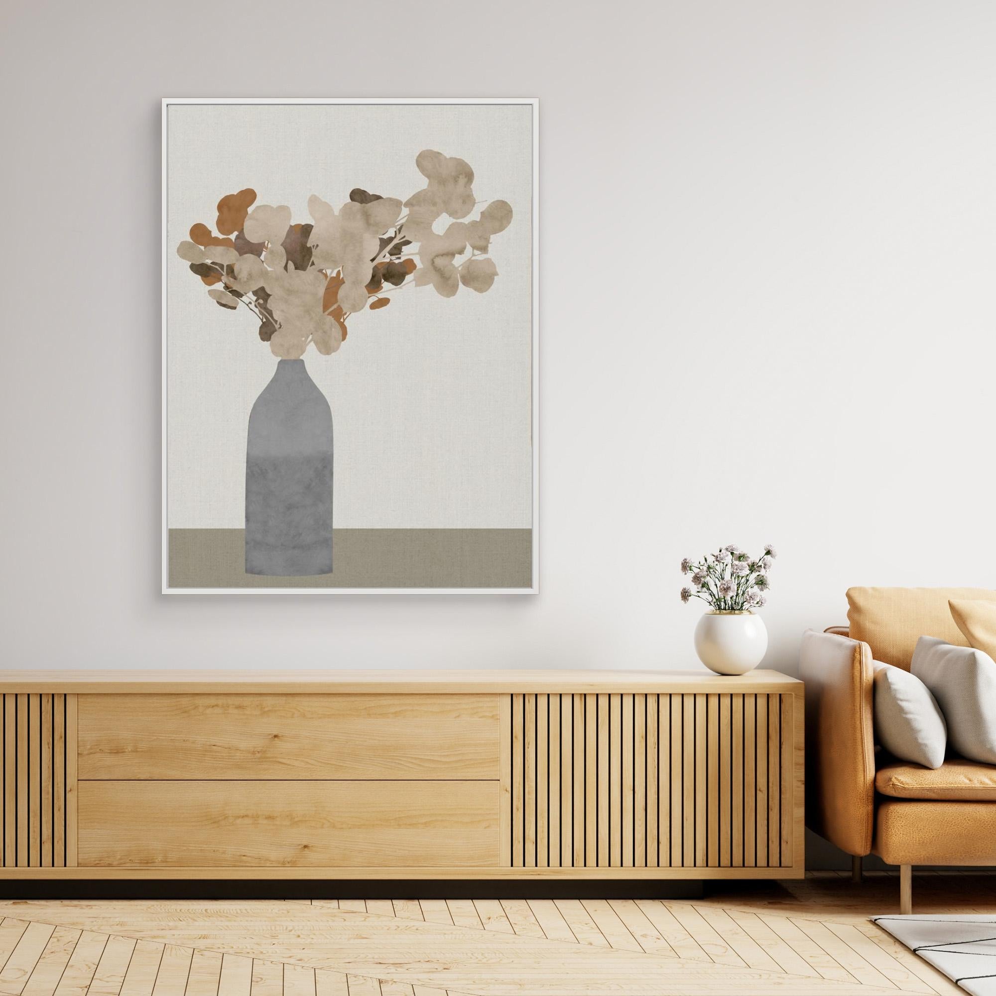 Rust Brown Dried Flowers In Vase On Table 1 Jpg by Cartissi