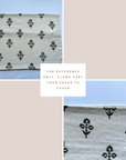**FLAWED** Mia Floral Block Printed Pillow Cover | Forest Green | Lumbar