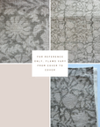 **FLAWED** Dahlia Floral Block Printed Pillow Cover | Greige