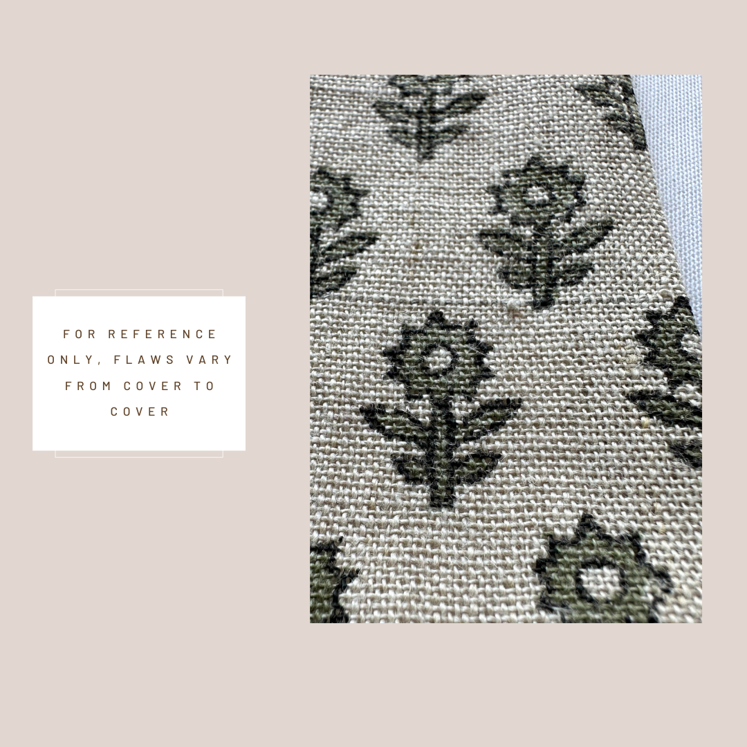 **FLAWED** Mori Floral Block Printed Pillow Cover | Sage Green | Lumbar