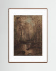 Woodland Creek Landscape Fine Art Print Oak Dark White