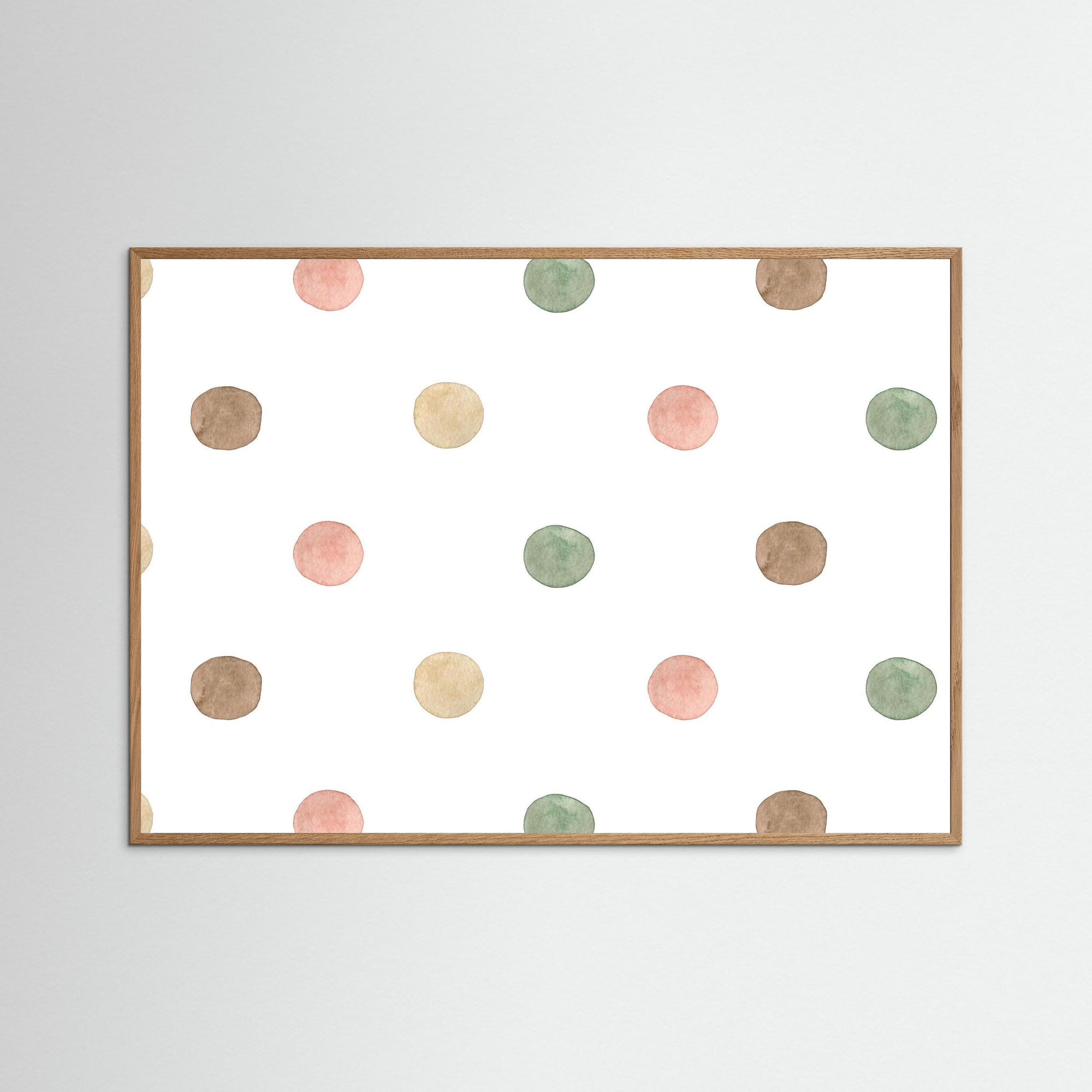 Pastel Polka Dots Wall Art | Kids Room &amp; Nursery Decor Oak Nature