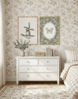 Green Butterfly Botanical Art Print | Children's Room Decor