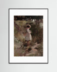Among the Wildflowers Art Print Black Wood White