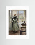 Seamstress by the Window Art Print No Frame White