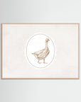 Neutral Goose Art Print | Vintage Farmhouse Wall Art Rose Wood