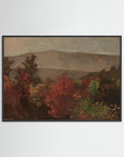 Fall Mountain Scenic Fine Art Print Black Wood No border