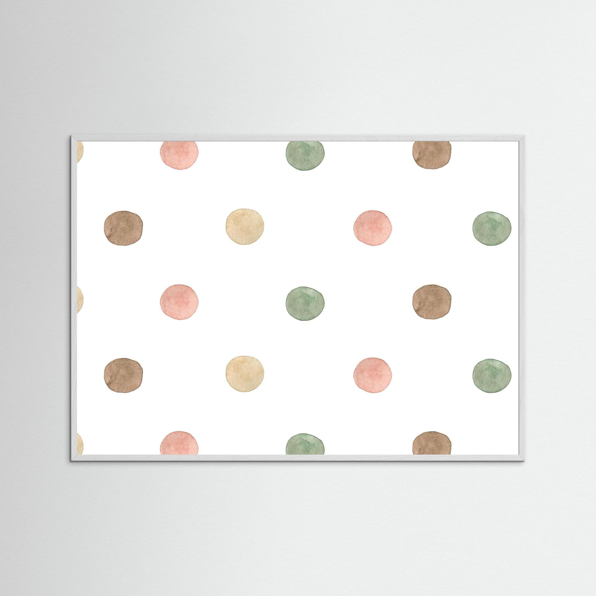 Pastel Polka Dots Wall Art | Kids Room &amp; Nursery Decor White Wood