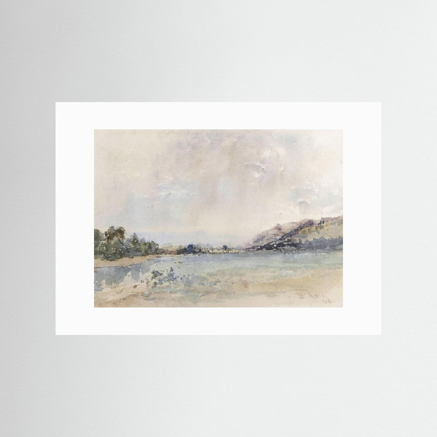 Calm Water Landscape Print | Coastal Wall Art for Neutral Home Decor No Frame White