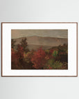 Fall Mountain Scenic Fine Art Print Oak Dark White