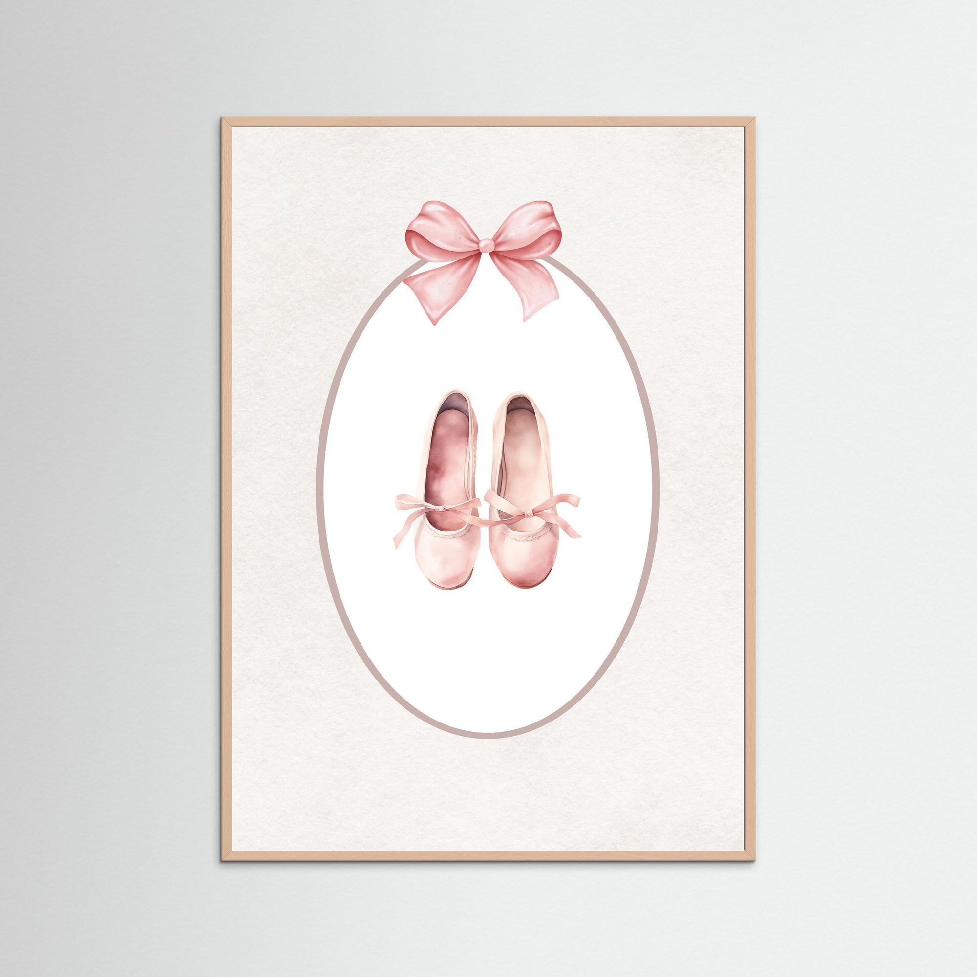 Pink Shoes Art Print | Girls Room &amp; Nursery Wall Art Rose Wood