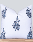 Hampton Block Printed Pillow Cover | Blue