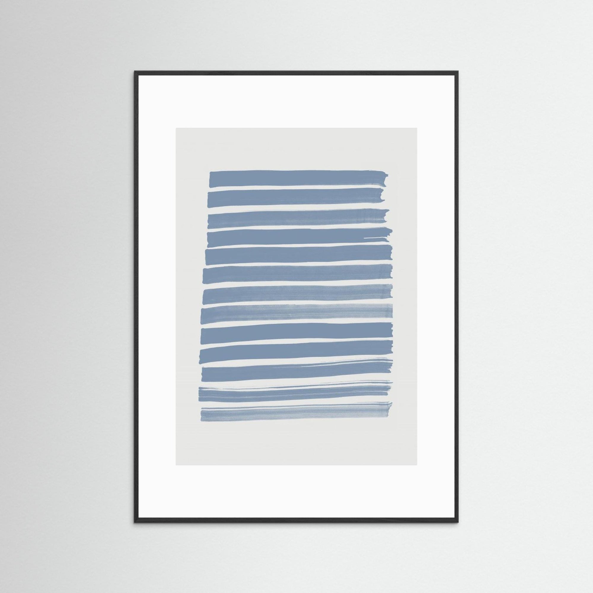 Blue Strokes by Pictufy Studio Black Wood White