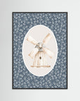 Windmill Art Print | Children's Room & Nursery Wall Art Black Wood