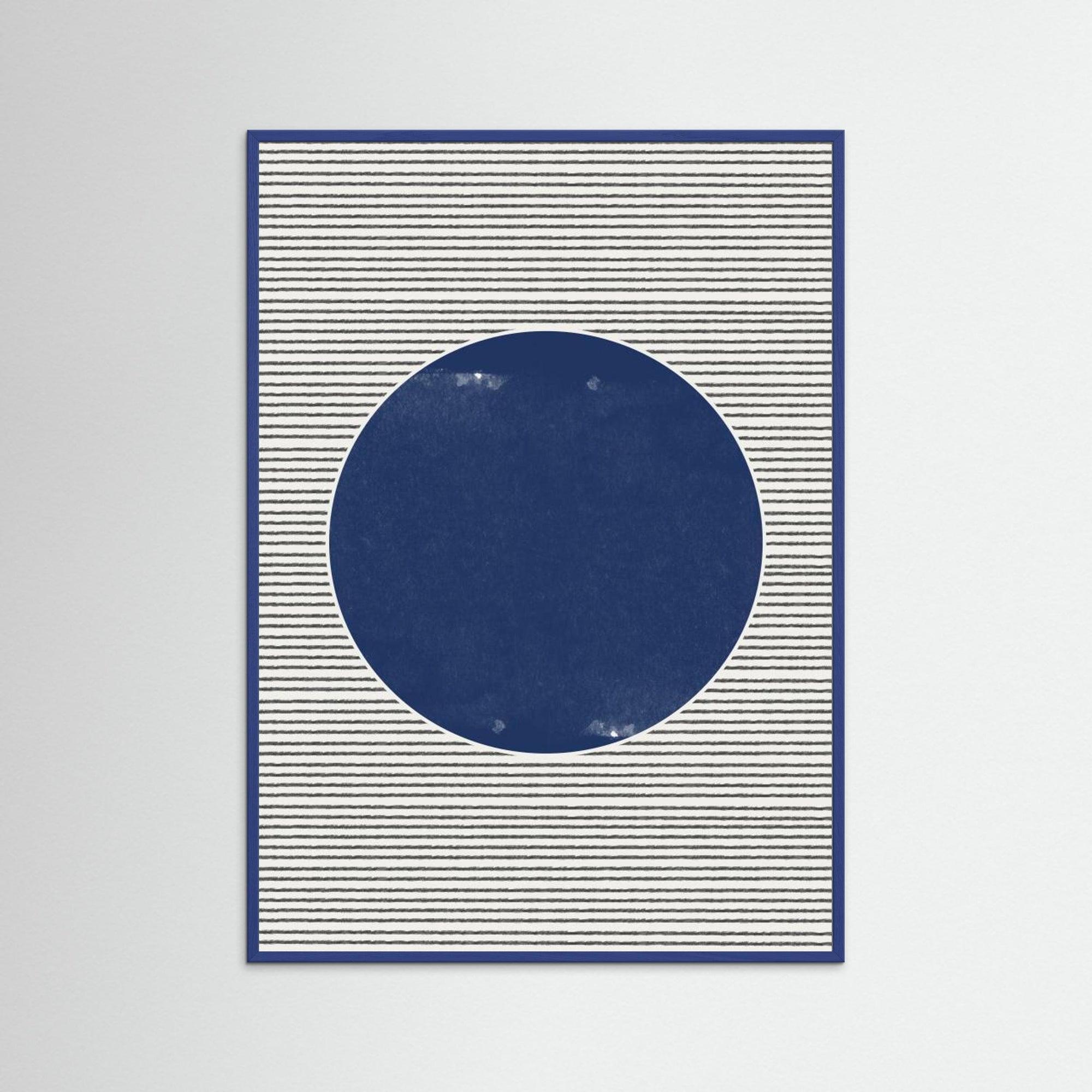 Watercolor Circle and Stripes by The Miuus Studio Blue Wood No border