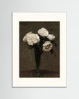 White Floral Vase Art Print White Wood Freja