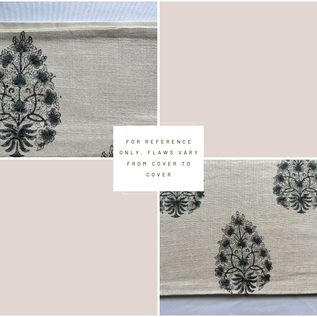 **FLAWED** Capri Floral Block Printed Pillow Cover | Blue