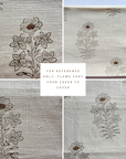 **FLAWED** Ella Floral Block Printed Pillow Cover | Light Brown + Terracotta Detail