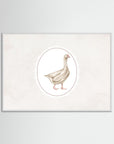 Neutral Goose Art Print | Vintage Farmhouse Wall Art White Wood