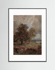 Autumn Landscape Art Print Black Wood White