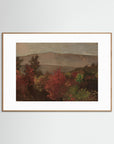 Fall Mountain Scenic Fine Art Print Oak Nature White