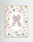 Pink Gingham Bow Wall Art | Girls Bedroom & Nursery Decor White Wood