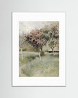 Antique Blossom Tree Field Vintage Wall Art White Wood White