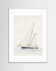 Sailboat Wall Art Print White Wood White
