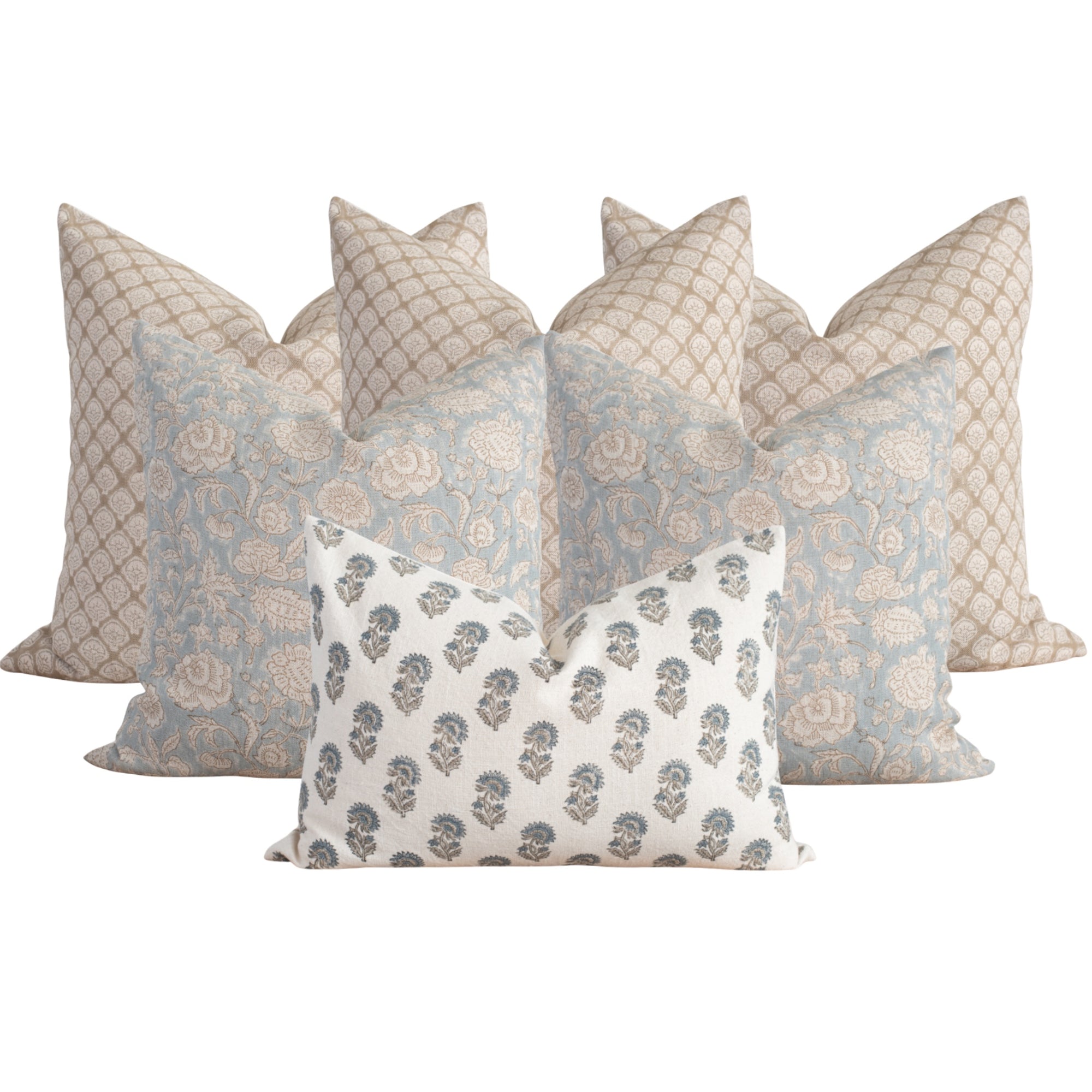 Seabrook Bedroom Pillow Combination | Set of Six Pillow Covers