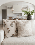 Mariella Floral Block Printed Pillow Cover | Mustard
