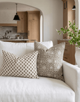 Leila Floral Block Printed Pillow Cover | Olive Green