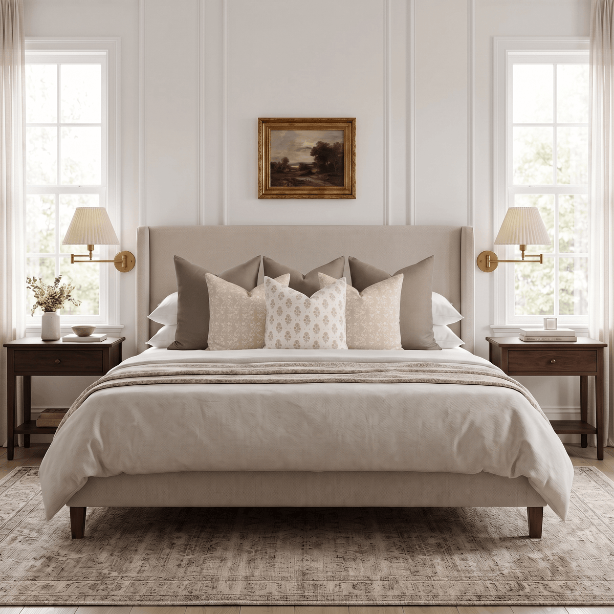 Elora Bedroom Pillow Combination | Set of Six Pillow Covers