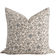 Juliette Floral Block Printed Pillow Cover | Blue, Mustard