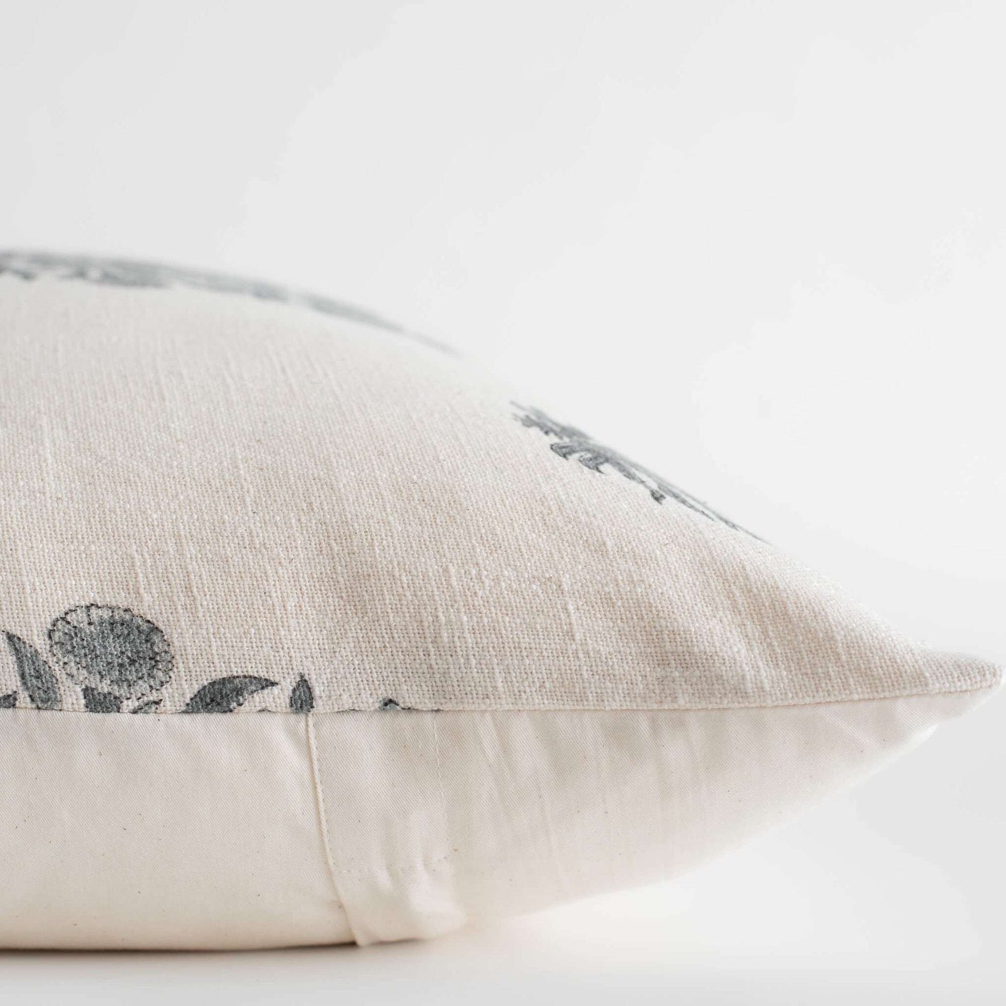 Azure Floral Block Printed Pillow Cover | Blue
