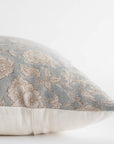 Ivy Floral Block Printed Pillow Cover | Blue