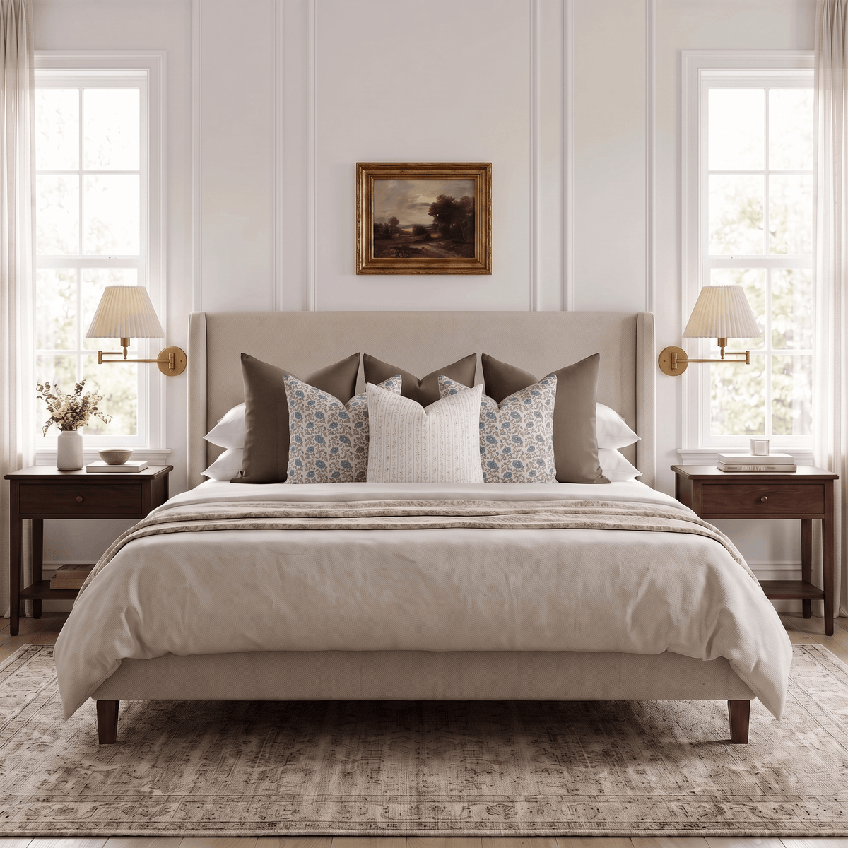 Linnea Bedroom Pillow Combination | Set of Six Pillow Covers