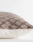 Liora Floral Block Printed Pillow Cover | Brown