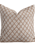 Liora Floral Block Printed Pillow Cover | Brown